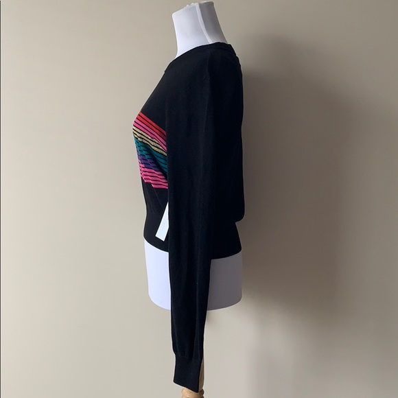 Spiritual Gangster Stripe Nikki Crop Sweater - Picture 2 of 3